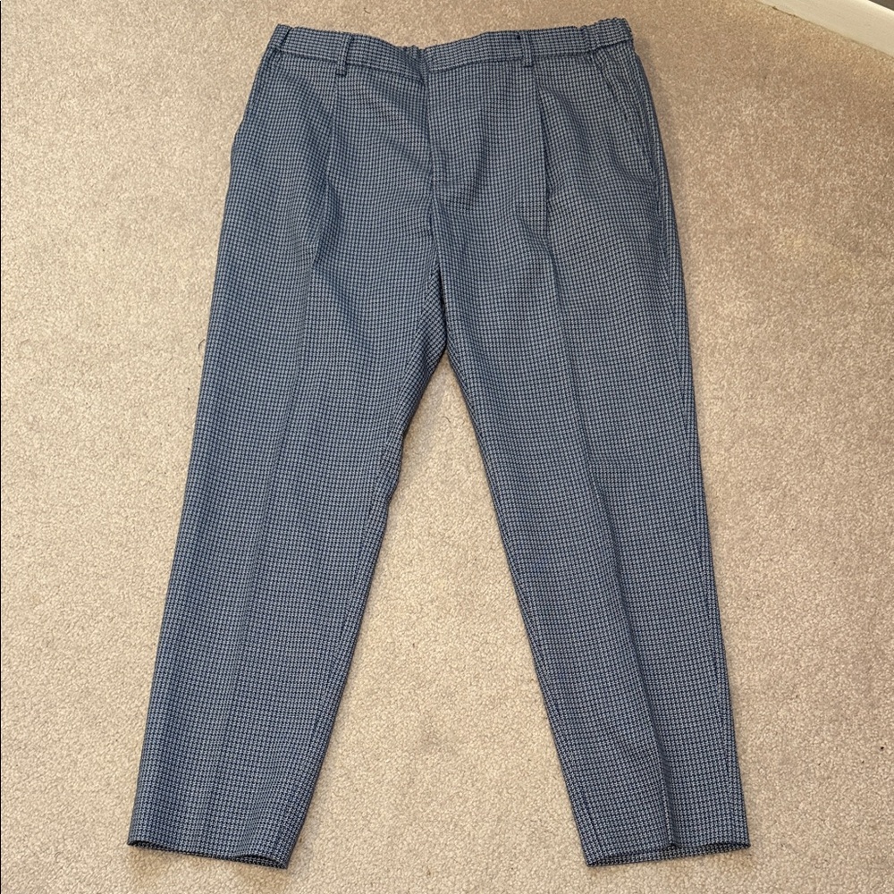 Scotch & Soda Men's Navy Checkered Dress Pants